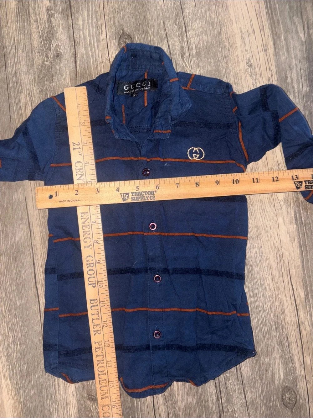 GUCCI kids size 12-18 months - Navy Blue Button-Down Shirt